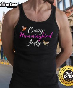 Pretty Crazy Humming Bird Lady Tank Top featuring a vibrant hummingbird design on a stylish women's tank.