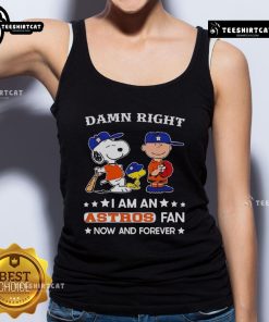 Astros fan tank top featuring Snoopy and Charlie Brown, showcasing team spirit and love for baseball.