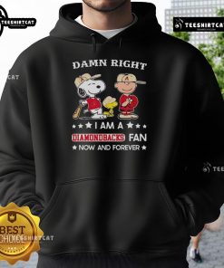 Alt Text: Snoopy and Charlie Brown hoodie celebrating Diamondbacks fandom, perfect for loyal fans now and forever.