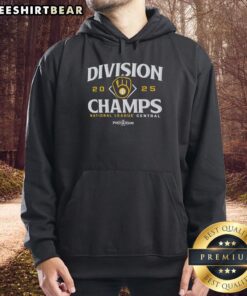 Alt Text: Milwaukee Brewers 2025 Postseason National League Central hoodie celebrating division champions.