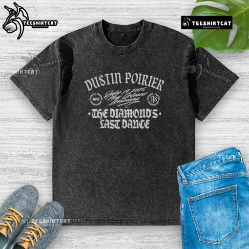 Pretty Dustin Poirier UFC The Diamond's Last Dance Boxy Washed T-Shirt featuring a stylish design for fans.