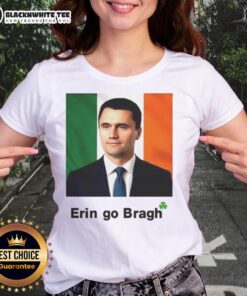 Pretty Erin Go Bragh Charlie Kirk Ladies Tee featuring a vibrant design celebrating Irish heritage and style.