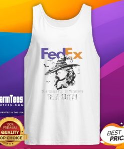 Pretty FedEx Halloween tank top featuring 'Be a Witch' design, perfect for celebrating the spooky season in style.