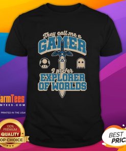 Pretty Gamer Sword Explorer T-Shirt featuring a vibrant sword graphic, perfect for gaming enthusiasts and stylish gamers.
