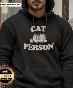 Alt Text: Cute Garfieid cat person hoodie featuring a vibrant design, perfect for cozy and stylish cat lovers.