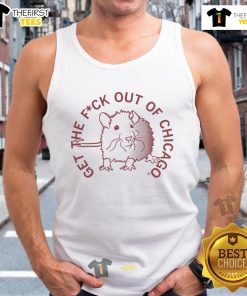 Pretty Get The F Out Of Chicago tank top design featuring bold text and a stylish cut, perfect for casual wear.