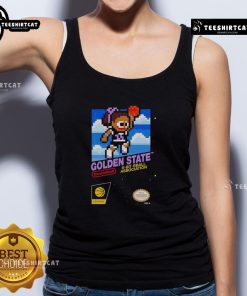Alt Text: Vintage 8-bit tank top featuring Pretty Golden State Valkyries Basketball design, perfect for fans and sports enthusiasts.