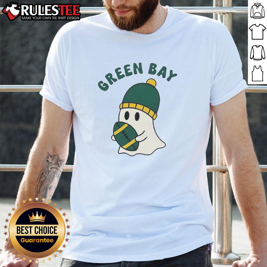 Pretty Green Bay Packers Ghost Football Halloween T Shirt Pretty Green Bay Packers Ghost Football Halloween T-Shirt featuring a spooky design perfect for game day festivities.