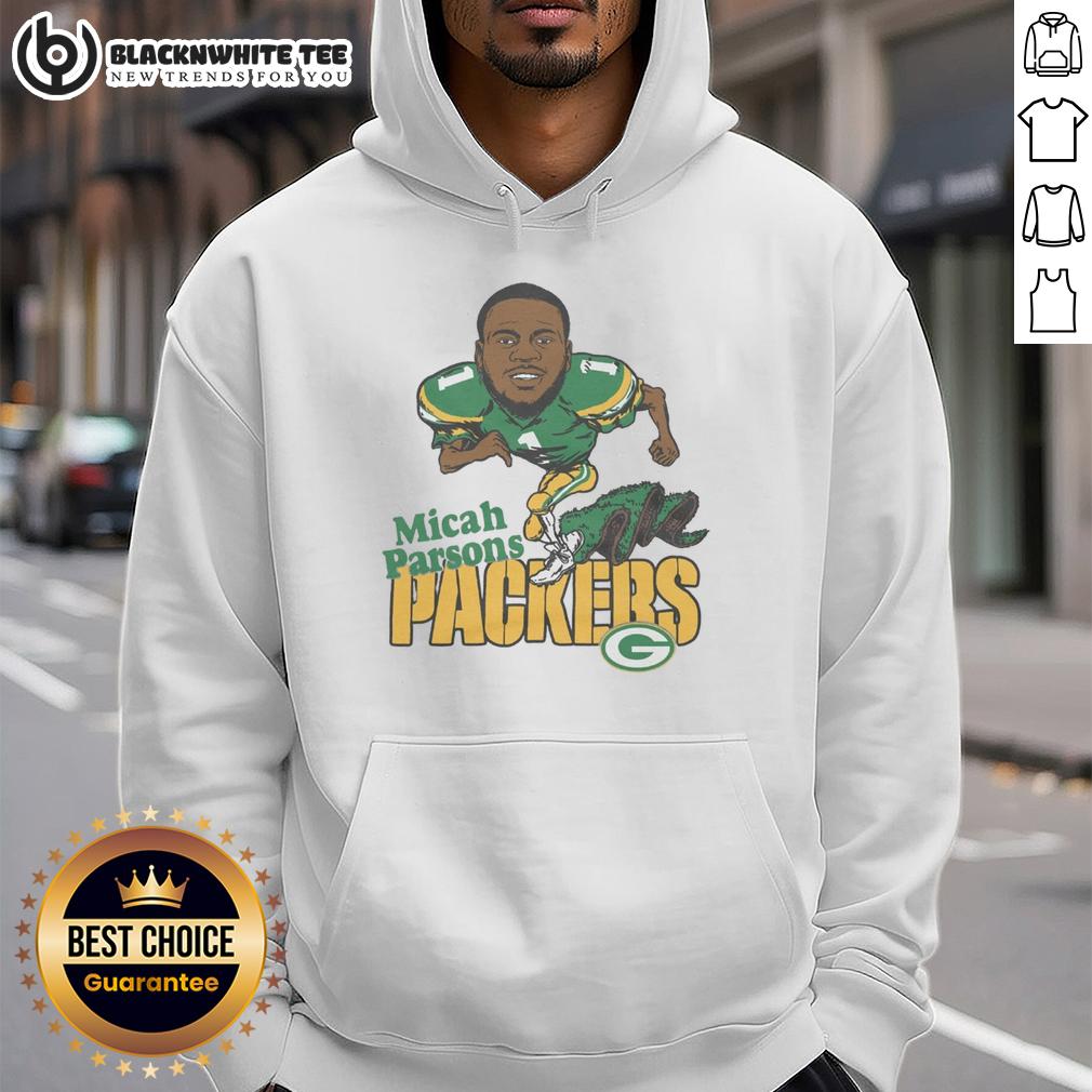 Pretty Green Bay Packers Micah Parsons Hoodie Micah Parsons in a stylish green hoodie, showcasing the Pretty Green Bay Packers logo for football fans.