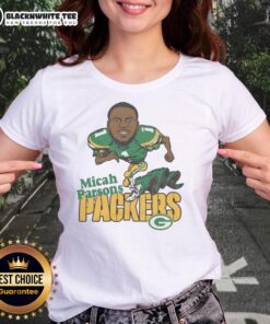 Pretty Green Bay Packers Micah Parsons ladies tee featuring vibrant colors and stylish design, perfect for fans.