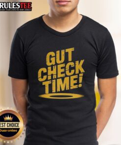 Pretty Gut Check Time T-Shirt featuring a stylish design and bold lettering for fitness enthusiasts.