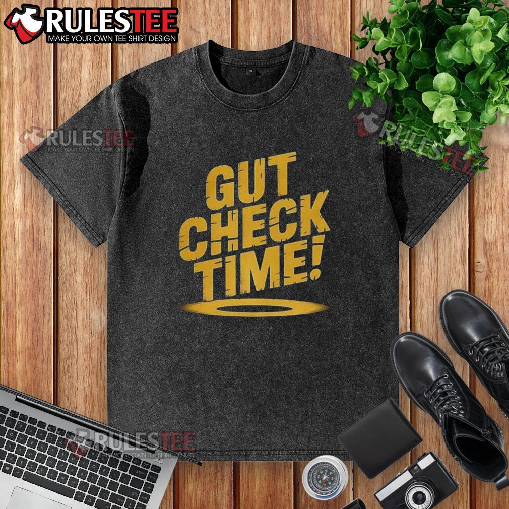 Pretty Gut Check Time Washed T Shirt Pretty Gut Check Time washed t-shirt in soft fabric, showcasing a trendy design perfect for casual wear.