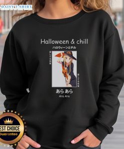 Pretty Halloween anime witch sweatshirt featuring 'Ara Ara Senpai' design, perfect for spooky season style.
