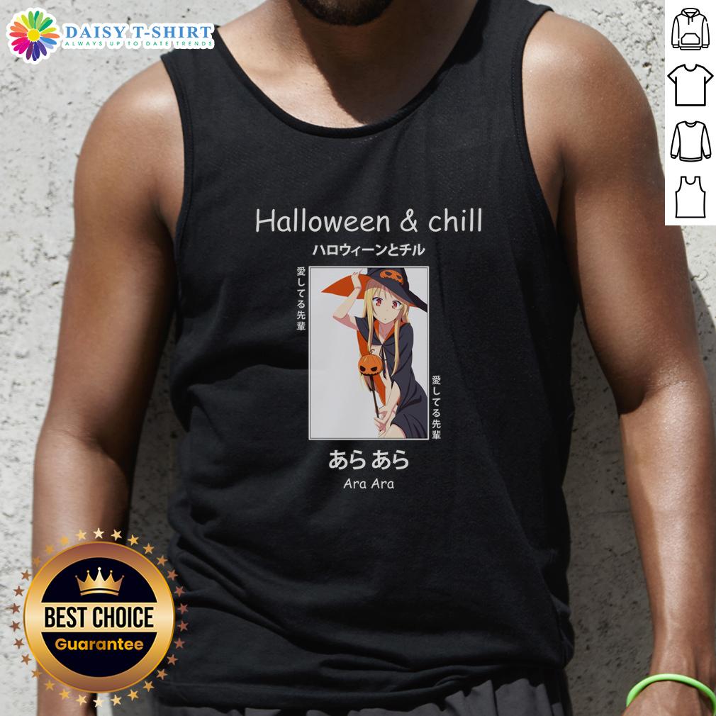 Pretty Halloween Anime Witch Ara Ara Senpai Tank Top Pretty Halloween anime witch in Ara Ara Senpai tank top, showcasing a playful design perfect for spooky season.