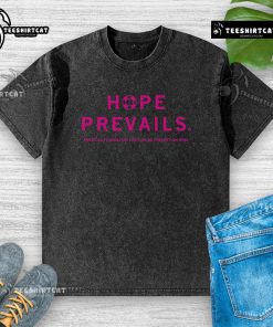 Alt Text: Pretty Hope Prevails American Foundation For Suicide Prevention Iowa washed t-shirt in soft fabric, promoting mental health awareness.