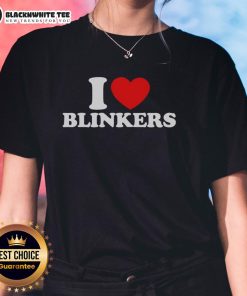 Pretty I Love Blinkers ladies tee featuring a stylish design and comfortable fit, perfect for casual outfits.