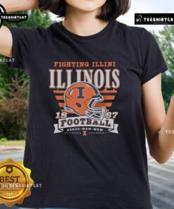 Pretty Illinois Fighting Illini Stripe Splash Ladies Tee featuring vibrant stripes and team logo for stylish fans.