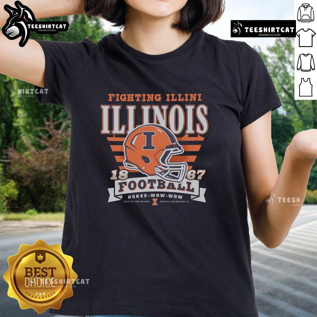 Pretty Illinois Fighting Illini Stripe Splash Ladies Tee Pretty Illinois Fighting Illini Stripe Splash Ladies Tee featuring vibrant stripes and team logo for stylish fans.