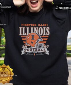 Pretty Illinois Fighting Illini stripe splash sweatshirt in vibrant orange and blue, perfect for game day.