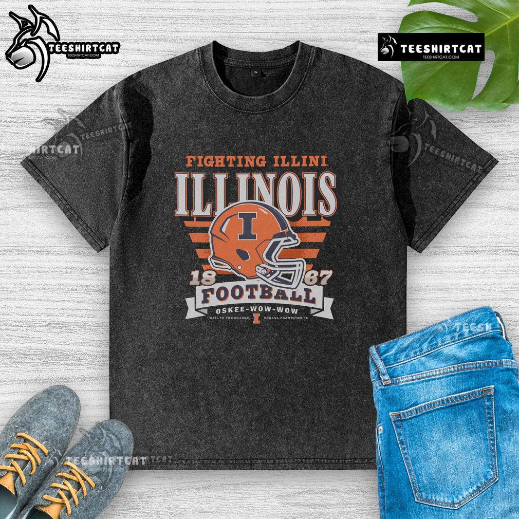 Pretty Illinois Fighting Illini Stripe Splash Washed T Shirt Alt Text: Pretty Illinois Fighting Illini Stripe Splash Washed T-Shirt featuring vibrant colors and stylish design for fans.