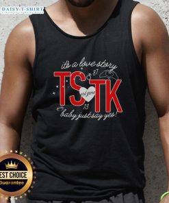 Pretty It's A Love Story tank top featuring 'Just Say Yes' design, perfect for casual wear and romantic occasions.