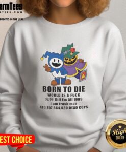 Pretty Jack Frost Shin Megami Tensei sweatshirt featuring 'Born To Die' and 'Kill Em All' art from 1989.