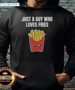 Alt Text: Kawaii hoodie featuring a cute guy loving curly fries, perfect for fast food lovers and fry enthusiasts.