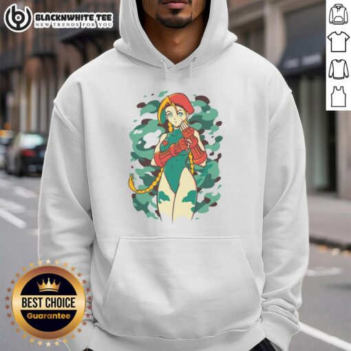 Pretty Killer Bee Cammy Street Fighter hoodie featuring vibrant design and stylish fit for fans of the game.