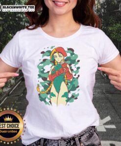 Pretty Killer Bee Cammy Street Fighter ladies tee featuring vibrant graphics and stylish design for gaming fans.