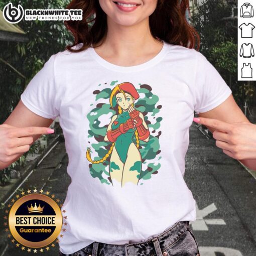 Pretty Killer Bee Cammy Street Fighter ladies tee featuring vibrant graphics and stylish design for gaming fans.