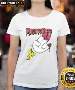 Pretty Macacorato Strawberry and Chocolate Flavor Ladies Tee showcasing vibrant colors and stylish design.