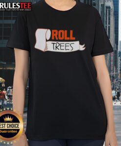 Pretty Matt Mitchell Roll Trees Ladies Tee featuring a vibrant tree design on a stylish women's t-shirt.