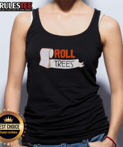 Pretty Matt Mitchell wearing a roll trees tank top, showcasing vibrant colors and a stylish design in a scenic outdoor setting.