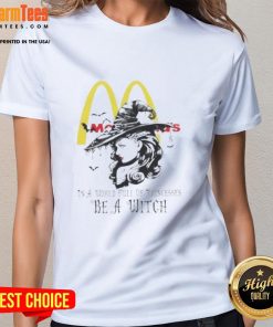 Pretty McDonald's Halloween ladies tee featuring a witch design in a world of princesses. Perfect for festive celebrations!