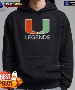 Pretty Miami Hurricanes Legends logo hoodie featuring vibrant colors and stylish design for fans of the team.