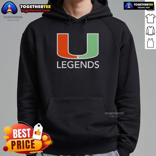 Pretty Miami Hurricanes Legends logo hoodie featuring vibrant colors and stylish design for fans of the team.
