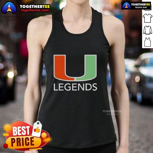 Pretty Miami Hurricanes Legends logo tank top showcasing vibrant colors and stylish design for fans.