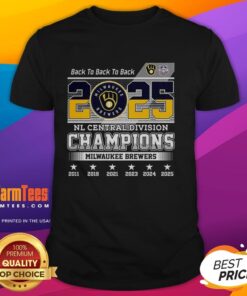 Pretty Milwaukee Brewers NL Central Division Champions 2025 Back to Back to Back T-Shirt showcasing team pride and victory.