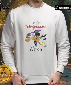Pretty Minnie Mouse Halloween sweatshirt for trick-or-treating at Walgreens, featuring a cute witch design.
