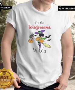 Pretty Minnie Mouse Halloween t-shirt for kids, featuring 'I'M Walgreen Witch' design for trick or treating fun.