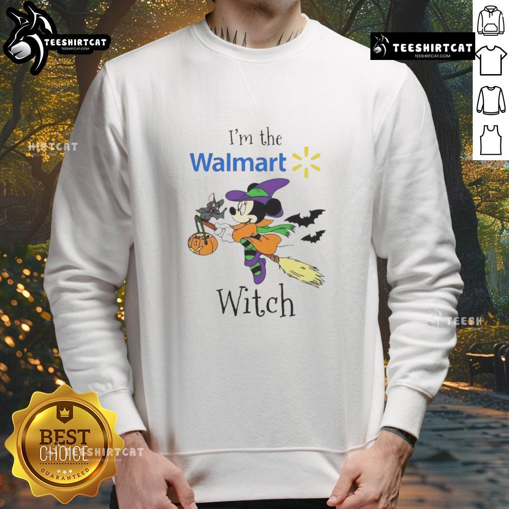 Pretty Minnie Mouse I'M Walmart Witch Trick Or Treat Halloween Sweatshirt Pretty Minnie Mouse Halloween sweatshirt for kids at Walmart, perfect for trick or treating this spooky season.