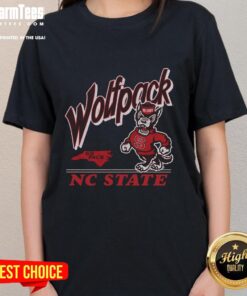 Pretty North Carolina State Wolfpack Fly By vintage ladies tee featuring classic logo and stylish design.