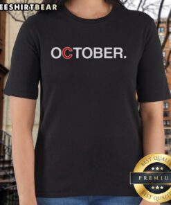 Pretty October baseball Chicago Cubs ladies tee in vibrant colors, perfect for game day and fall outings.