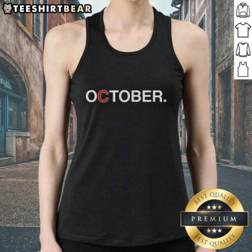 Alt Text: Pretty October baseball Chicago Cubs tank top with vibrant colors, perfect for game day and fall fashion.