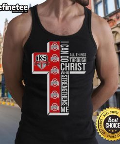 Pretty Ohio State Buckeyes tank top featuring 'I Can Do All Things Through Christ' for football fans.