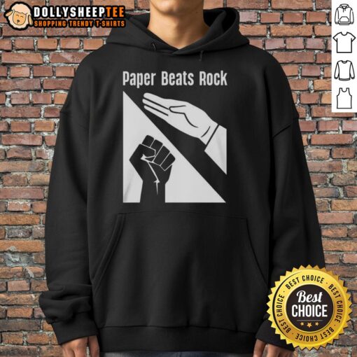 Pretty Paper Beats Rock logo hoodie featuring a stylish design and vibrant colors, perfect for casual wear.