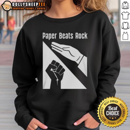 Pretty Paper Beats Rock logo sweatshirt featuring a stylish design in vibrant colors, perfect for casual wear.