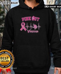 Pretty pink out Breast Cancer Heartbeat Minnesota Vikings hoodie, stylishly supporting a great cause with team spirit.