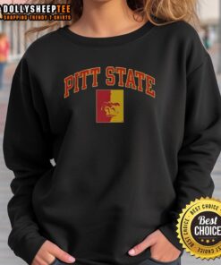 Stylish Pitt State logo sweatshirt featuring vibrant colors and a comfortable fit, perfect for fans and everyday wear.