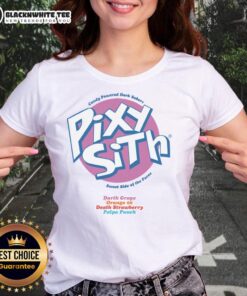 Pretty Pixy Sith Candy Powered Dark Sabers Ladies Tee featuring vibrant graphics and a stylish design for fans.